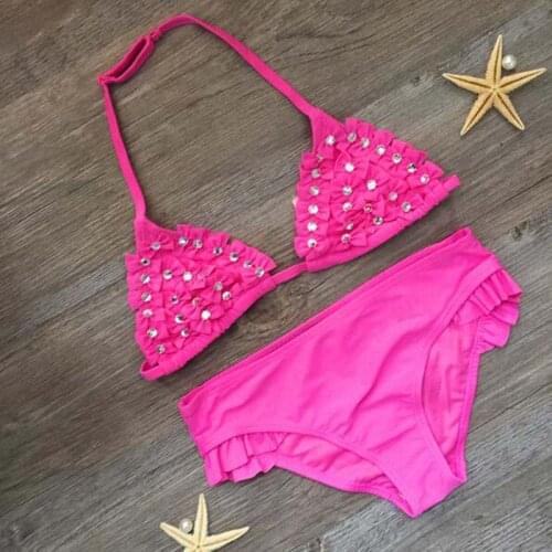 5-12 Years Children Swimwear Bow Bikini Girls Swimwear Baby Kids Biquini Infantil Swimsuit Girl Beach Wear Summer Bathing Suit