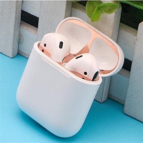 1 Set Ultra Thin Skin Protective Sticker for Apple AirPods Case Iron Shavings Dust Guard For Airpods Accessories