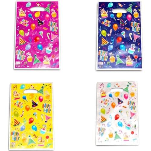 20pcs 16x25cm Colorful Gift Candy Bags Kids Baby Boy Girl Birthday Party Child Dessert Wedding Decoration Supplies Loot Bag Tote