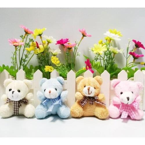 50PCS Mini Teddy Bear Stuffed Plush Toys 5.5cm Small sitting Bear Stuffed Toys pelucia Pendant Kids Birthday Gift Decor CMR002