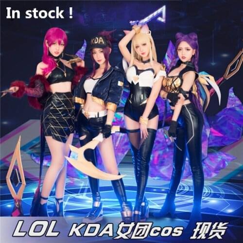 Anime 2019 LOL KDA Group Idol singer new skin Akali Ahri Evelynn Kaisa cosplay costumes For Christmas Sexy costume A