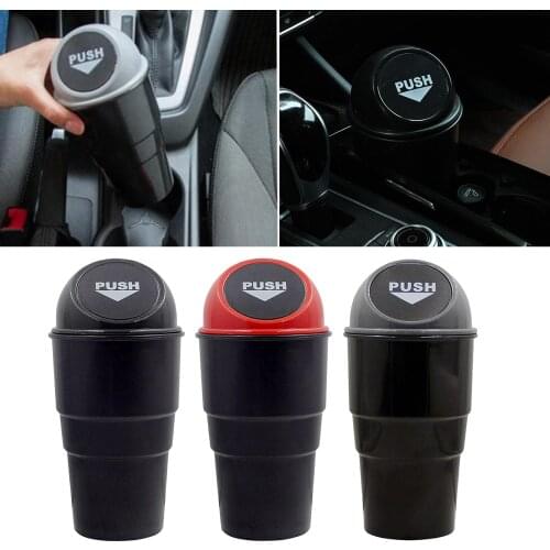 Auto Car Garbage Holder Rubbish Bin Dust Case Wastebasket Trash Can Red