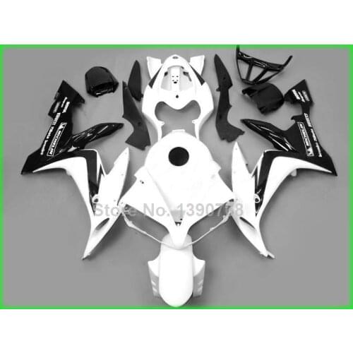 Free customize fairings for YAMAHA YZFR1 2004 2005 2006 classic white black body work parts fairing kit YZFR1 04 05 06 XF115