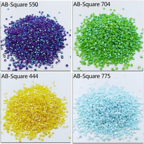 Shiny AB Square Drills For DIY Diamond Painting Embroidery Rhinestone Colorful Mosaic Many Color Shinning