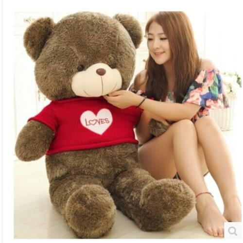 Large 100 cm loves bear plush toy stuffing cotton teddy bear doll ,throw pillow gift w3704