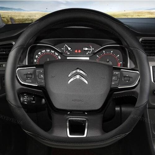 Car Steering Wheel Cover D shape 38cm for Citroen C3-XR C4 Sega C4L Elysee DS3 DS4 DS5 DS3 Audi TT Volkswagen Golf 7