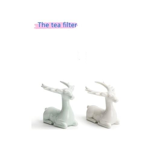 Jingdezhen elk cover buy ceramic filter frame ChaGa mat creative accessories white porcelain tea set