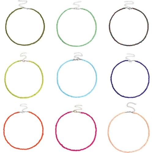 28 Styles New Bohemian Handmade Chokers Boho Candy Color Seed Beads Necklace Women Fashion Jewelry Gift for Girls