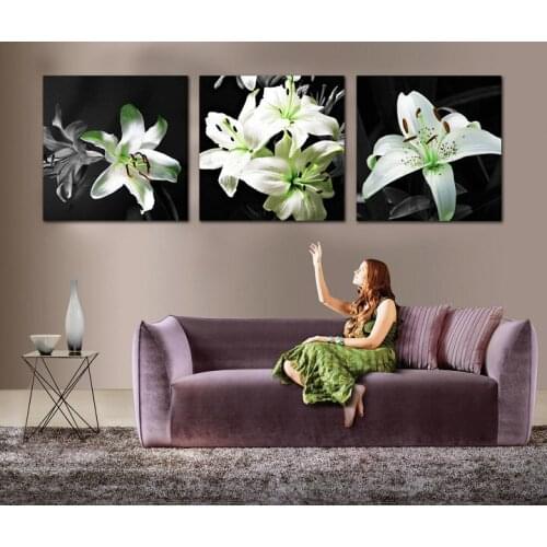 Lily flower paintings frameless painting the living room fashion sofa background wall decorative painting