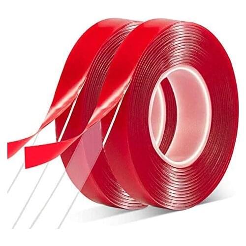 2Roll Double Sided Tape Adhesive Removable Double Sided Mounting Tape for Carpet Fix/Home Office/DIY Crafts/Car Glass Decor