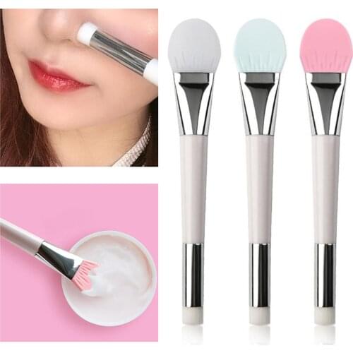 Double-headed Silicone Flexible Facial Brushes for Face Smeared Clay Makeup Brush Metal Handle Foundation Mas k Brush