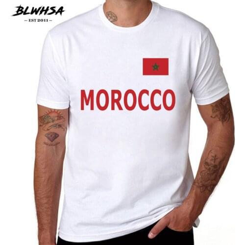 BLWHSA Creative T-shirts Men Morocco Summer Cotton Short Sleeve Tops Morocco T shirt Casual Clothing Tshirt