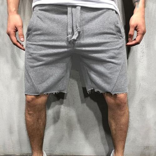 Men Summer Shorts Sports pants Men Plus Size Solid Color Drawstring Shorts Fitness Fifth Pants шорты мужские bermuda masculina