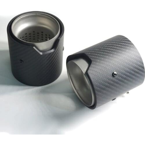 2pcs 73MM IN 93MM OUT Car Exhaust tip Matte Carbon Fiber For BMW M Performance exhaust pipe M2 F87 M3 F80 M4 F82 F83