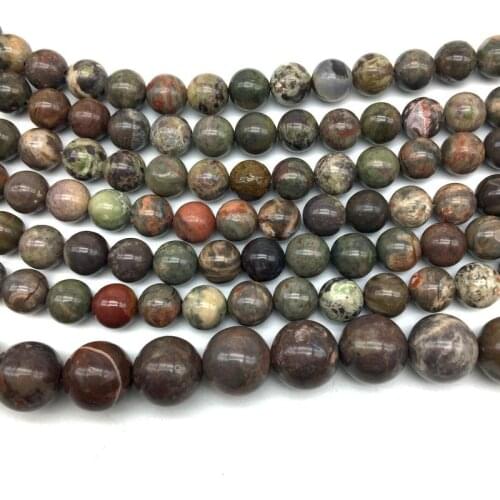 Natural Green Tree Wooden Agates Stone Bead Strand Round Smooth 6 8 10 12 mm For DIY Bracelets Necklaces Fashion Jewelry