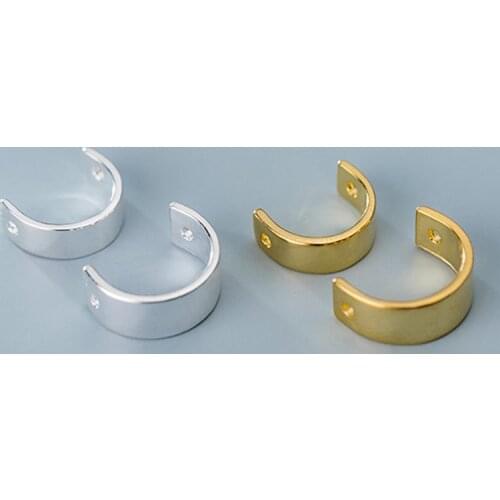 100% 925 Sterling Silver Half Round Surround Spacer Beads Inner Size 8mm 10mm Encircle Beading Charms DIY Bracelets Jewelry Make