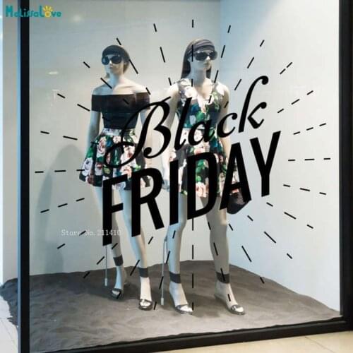 Eye Catching Black Friday Shop Window Sticker Promotion Shopping Discount Sign Art Vinyl Decoration Self-adhesive Decals YT3585