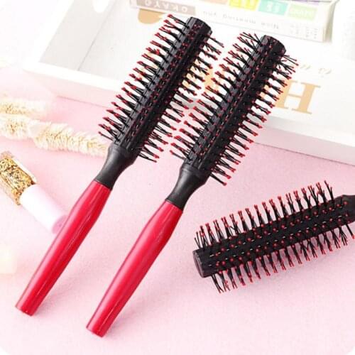 Straight Twill Hair Comb Natural Curling Brush Round DIY Blowing Hairdressing Curling Styling Tool Dropshipping Barrel M5B6