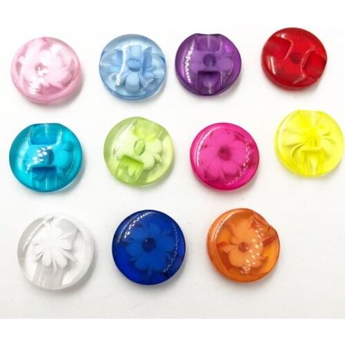 50pcs Transparent 14mm child sew-on buttons resin buckle candy beautiful multicolour button accessories baby diy PT11