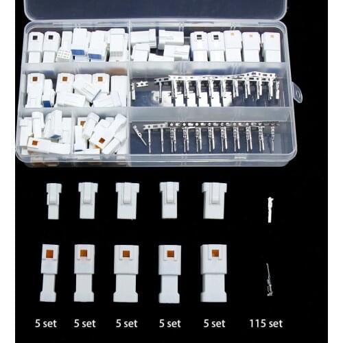 2 3 4 6 8 Pin Mini Car Cable Connectors 25 Sets Waterproof Housing Male Female Wiring Plug Spring Terminal 0.7mm Seal Socket