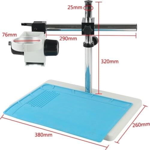 Lab Adjustable Boom Table Working Stand Holder 76mm Ring Holder+ Adjustable Metal Arm For Stereo Binocular Trinocular Microscope