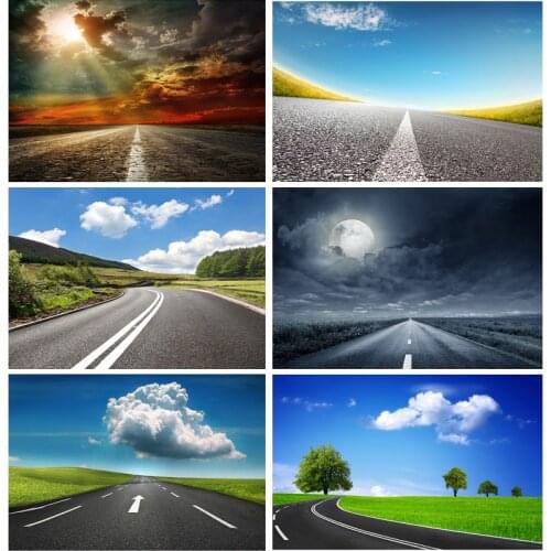 SHENGYONGBAO Highway Natural Scenery Photography Background Travel Landscape Vinyl Photo Backdrops Studio Props 2162 TKGL-03
