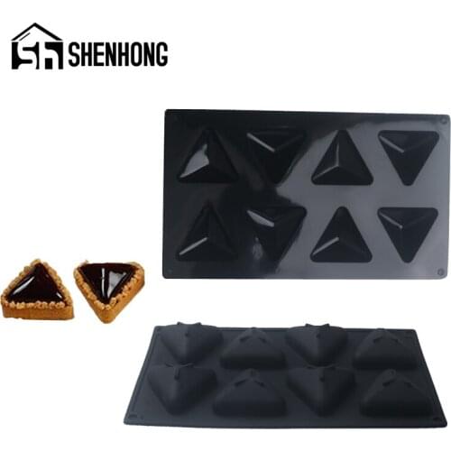 SHENHONG 8 Cavity Silicone Pastry Tools Chocolate Mousse Jelly Dessert Moulds Cake Mold Egg Tart Ring Decorating Baking Tools