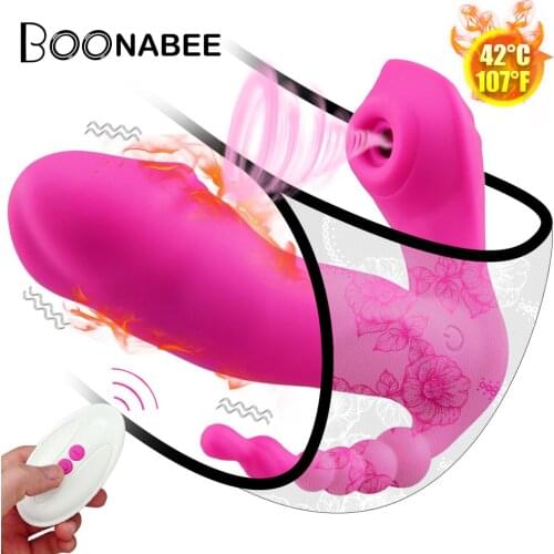 Remote Clitoris Sucker Heating Vagina Suction Dildo Vibrators Panties Sex Toys for Women Clitoris Massager Masturbator Sex Shop
