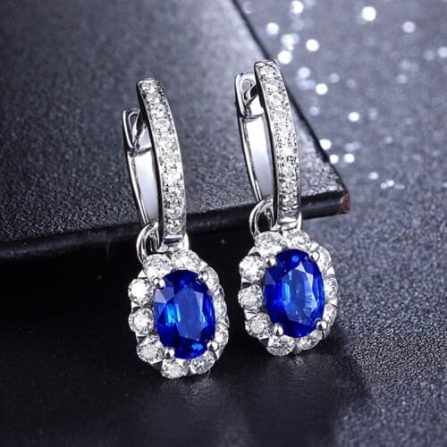 2021 New Product Full Diamond Earrings Simulation Sapphire Ruby Tourmaline For Women Fashion Colorful Jewelry Party Wholesale