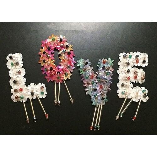 2set Sequin Beaded Words Patch Tassel Applique Sew On Patches For Clothing Fringed Parches Bordados Ropa Accessorie AC0804