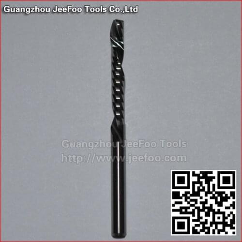 3.175 * 22 CNC Tools One Flutes Spiral Bits solid carbide single edged left helical milling cutter AA series