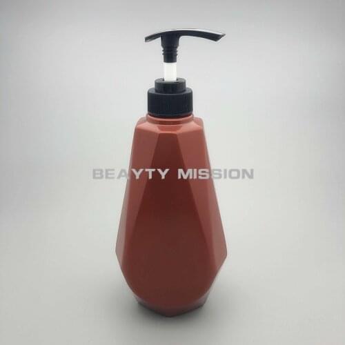 BEAUTY MISSION 10pcs 750ml Dark red lotion refillable plastic bottles, shampoo/shower gel empty personal care PET lotion bottles