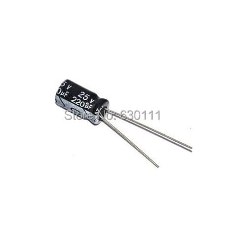 Free shipping NEW 25V 220UF 8*12MM 220UF 25V electrolytic capacitor
