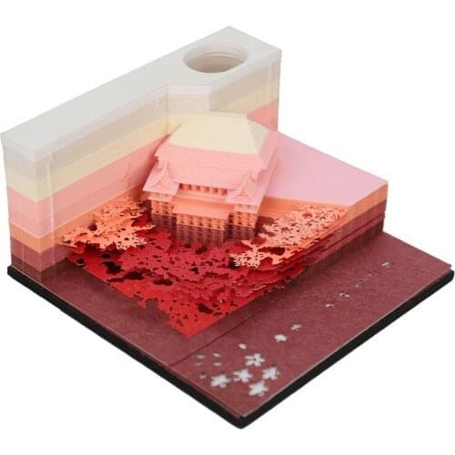 155Sheet Omoshiroi Block 3D Notepad Cubes Kiyomizu Temple Daily Life Writing Paper Sticky Memo Pad Unique Gifts Office Supplies