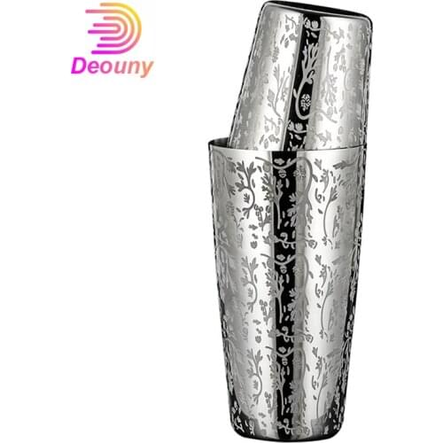 DEOUNY Boston Cocktail Shaker Stainless Steel Shaker Mixing Set Muddler Martini Whiskey Wine Bartender Beverage Party Bar Tools