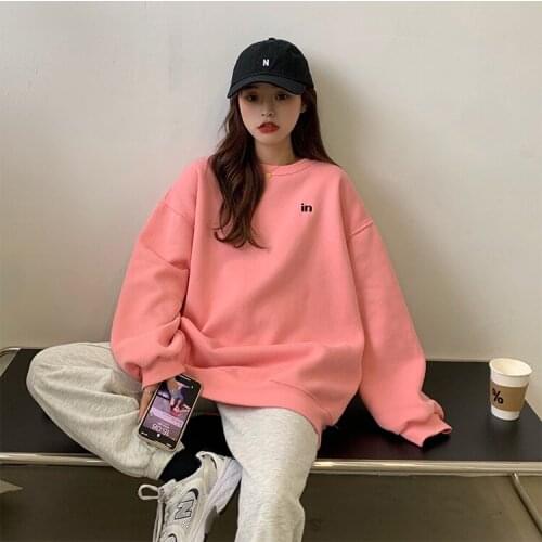 Black Pink Sweatshirt Woman Blue Gray Fleece Womens clothing Loose hoodie Female pulover jogging femme sudadera top mujer 2020