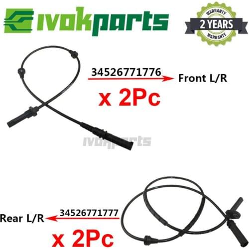 4PCS Front Rear Left & Right ABS Wheel Speed Sensor For BMW X5 E70 F15 M F85 X6 E71 E72 F16 M F86 34526771776 34526771777