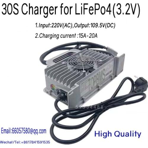 Lifepo4 30S Charger Input 220V Output 109.5V 15A-20A for 30Cell Lifepo4 Battery 3.2V 30 series E-Bike EV Forklift Stored Engery
