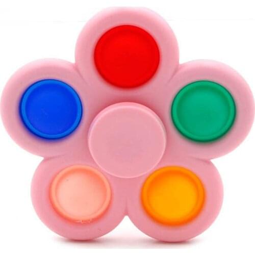 Simple Dimple Fidget Toy Soft Silicone Push Bubble Spinner Keyring Autism Stress Relief Fidget Spinner and Push Bubble Toy