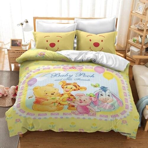 Disney Cartoon Childrens Bedding Set Cute Duvet Cover and Pillowcase Bedroom Decoration Childrens full size cute home fabric