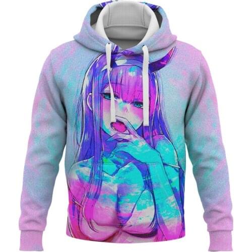 Hot Darling In The Franxx 3D Print Hoodies Men Women Fashion Streetwear Anime Girl Zero Two Sweatshirts Hoodie Harajuku Clothing