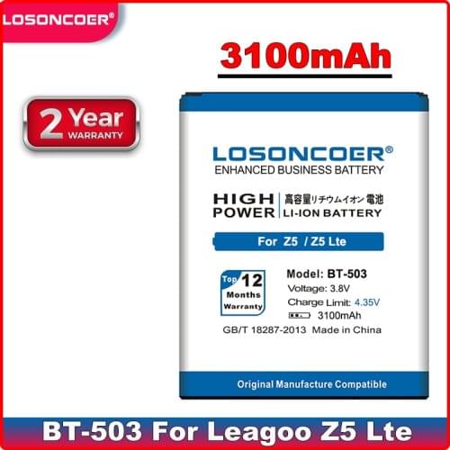 LOSONCOER 3100mAh BT-503 BT503 For Leagoo Z5 Lte Leagoo Z5L Leagoo Z5 Good Quality Battery