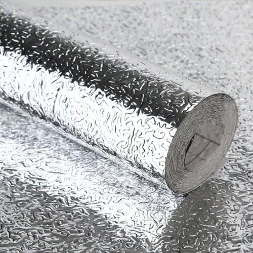 61cm Wide Kitchen Oil-proof Waterproof Stickers Aluminum Foil Kitchen Stove Cabinet Self Adhesive Wall Sticker DIY Wallpaper