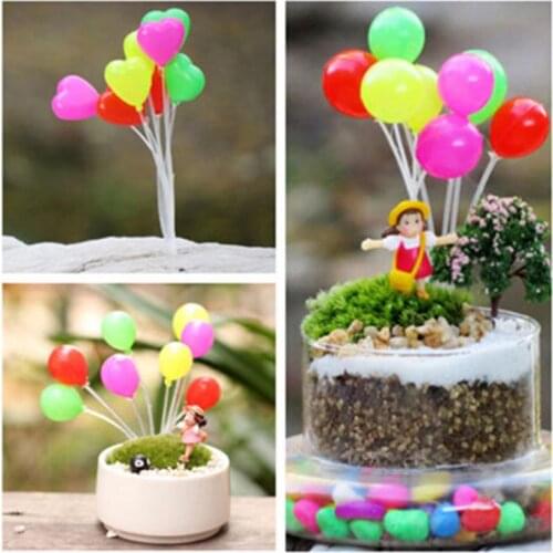 Mini Balloon Plant Miniature Figurine Garden Ornament Fairy Home Decor Simulation Colorful Balloons Micro Landscape Figurines