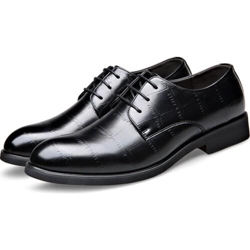 Men Business Shoes New Arrival Dress Shoes High Quality Business Leather Lace-up Footwear Formal Shoes for Wedding Party Decor
