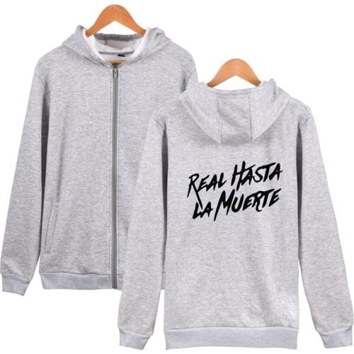 Real Hasta La Muerte Fashion Men Women Zipper Hoodies Jackets Casual Tracksuit Top Long Sleeve Zip Up Harajuku Hooded Sweatshirt