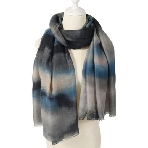 2021 Fashion Newest Ombre Printed Pattern Cotton Voile Scarf Shawls Wraps Hijabs 6Colors 10pcs/lot