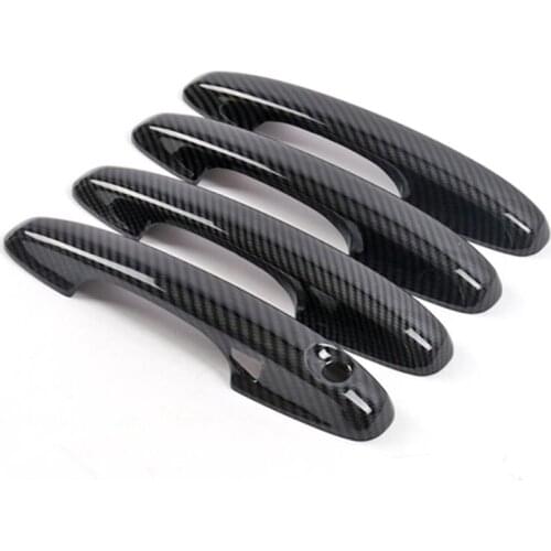 NEW-for Ford Focus 2019 2020 Carbon Fiber Color Door Handle Cover Trim Decoration Frame with 2 Smart Hole Car Accessories