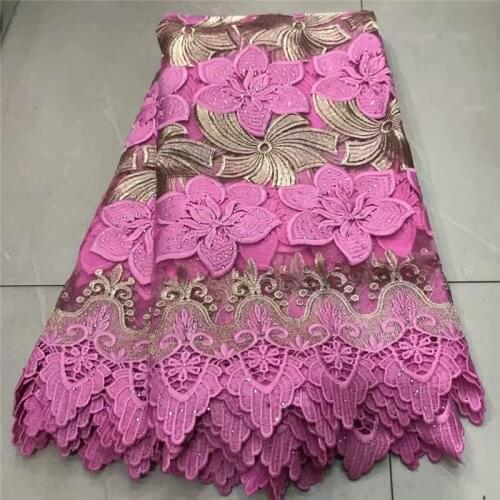 NEW African Guipure Lace Fabrics High Quality Nigerian Swiss Voile In Switzerland Net Tulle Lace 2.5 Yards For Wedding