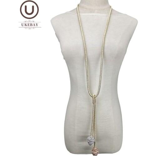 UKEBAY New Luxury Pendant Necklaces Women Long Necklace Statement Jewelry Women Boho Accessories Wedding Clothes Chain Wholesale